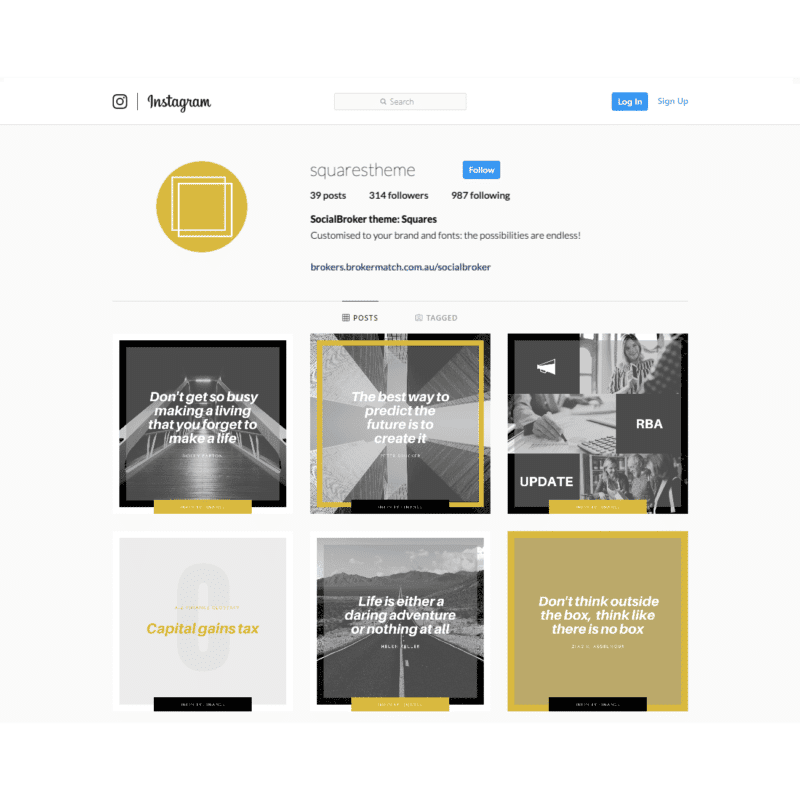 Gold squares social broker