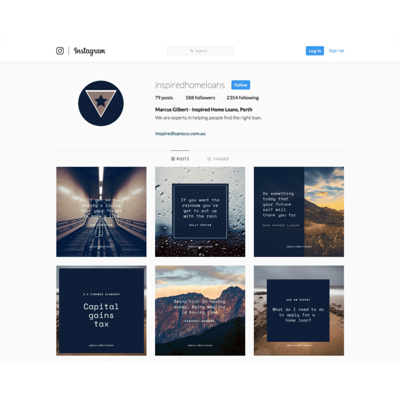SocialBroker instagram content for mortgage brokers australia