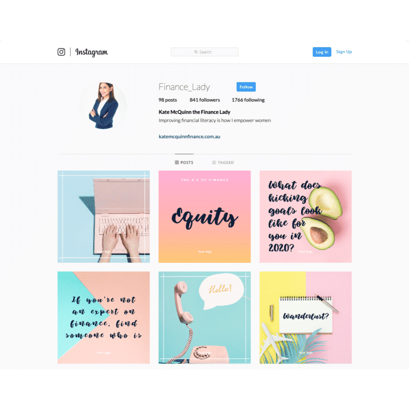 pastel social broker instagram content